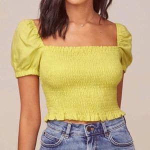 Astr The Label Yellow Crop Top